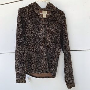 Mods International Leopard Print Velvet Top